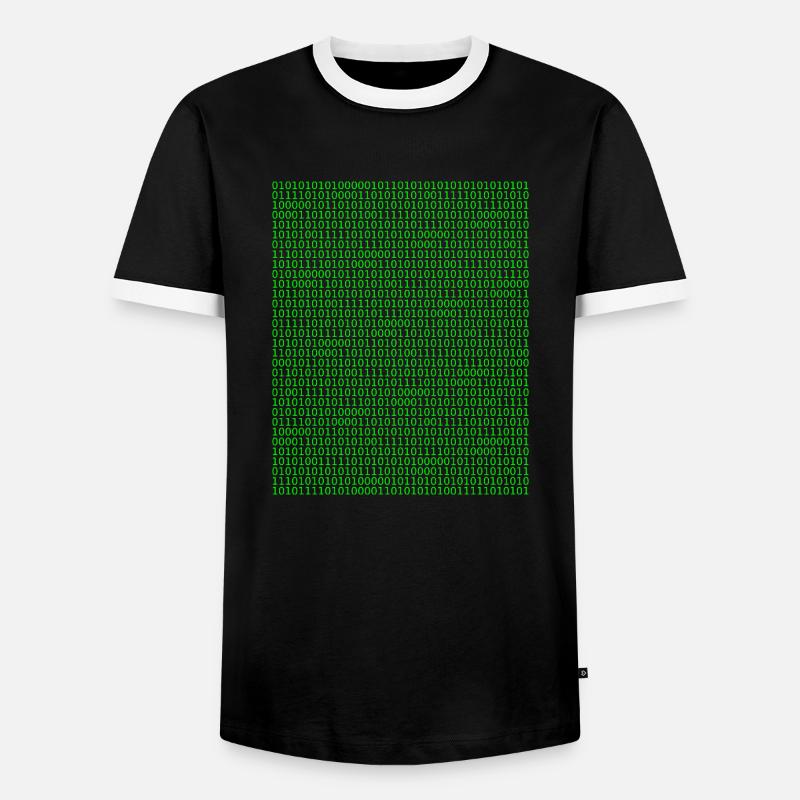 Matrix aus Zahlen - Hacker - Männer Kontrast-T-Shirt - Schwarz/Weiß