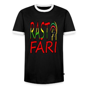 Reggae Rastafari Rasta Musiciens Idées cadeaux - T-shirt contrasté Homme - noir/blanc - Devant - AI Model Female 172 light (172cm) & AI Model Male 178 light (178cm)
