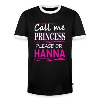 ich heiße Hanna Mädchenname Prinzessin Hanna - Männer Kontrast-T-Shirt - Schwarz/Weiß - Vorne - AI Model Female 172 light (172cm) & AI Model Male 178 light (178cm)
