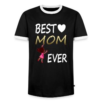 Mother's Day Celebrate Best Mom Best Mother Gift - Men's Ringer Shirt - black/white - Front - AI Model Female 172 light (172cm) & AI Model Male 178 light (178cm)
