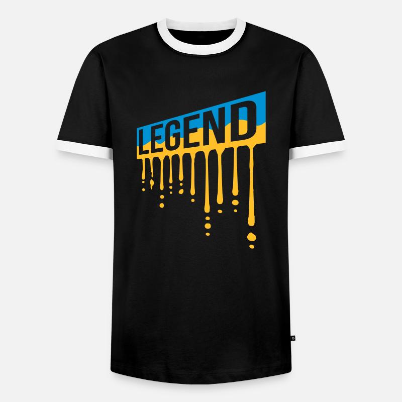 Father's Day Legend Shield Graffiti - Men's Ringer Shirt - black/white