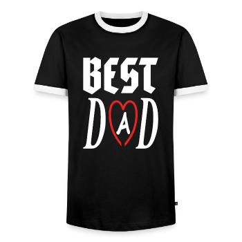 meilleur père Papa meilleur papa papa idée cadeau - T-shirt contrasté Homme - noir/blanc - Devant - AI Model Female 172 light (172cm) & AI Model Male 178 light (178cm)