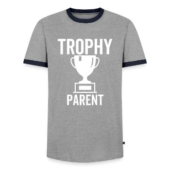 Trophée Parent - T-shirt contrasté Homme - gris/marine  - Devant - AI Model Female 172 light (172cm) & AI Model Male 178 light (178cm)