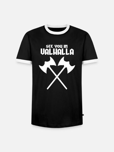 Wikinger-Zitat - Männer Kontrast-T-Shirt - Schwarz/Weiß
