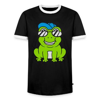 Lunettes de soleil Cap Frog Boy - T-shirt contrasté Homme - noir/blanc - Devant - AI Model Female 172 light (172cm) & AI Model Male 178 light (178cm)