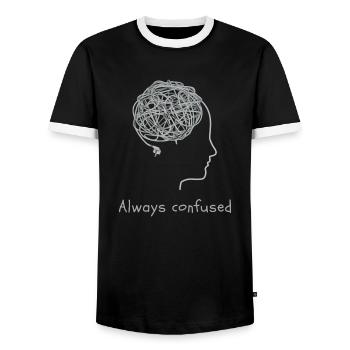 Toujours confus - T-shirt contrasté Homme - noir/blanc - Devant - AI Model Female 172 light (172cm) & AI Model Male 178 light (178cm)
