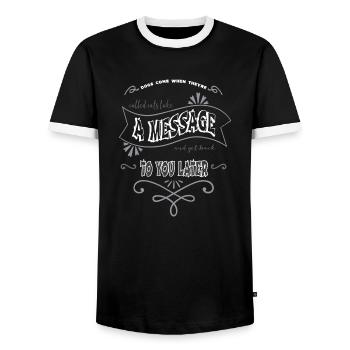Business Cat Tshirts Kitty Geek Cool I Love Cats - Men's Ringer Shirt - black/white - Front - AI Model Female 172 light (172cm) & AI Model Male 178 light (178cm)