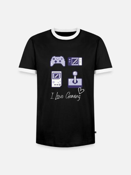I Love Gaming - Männer Kontrast-T-Shirt - Schwarz/Weiß