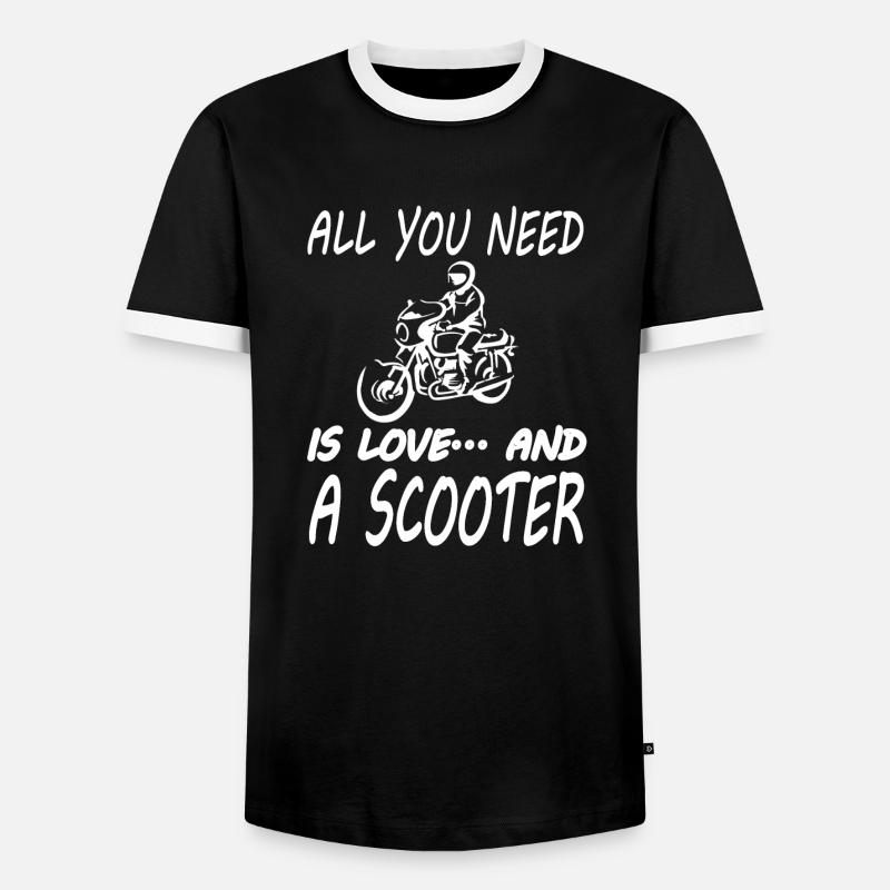 Roller fahren Rollerfahrer Stuntman Geschenkidee - Männer Kontrast-T-Shirt - Schwarz/Weiß