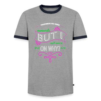 Computer Language Funny Sayings Father - Men's Ringer Shirt - grey/navy  - Front - AI Model Female 172 light (172cm) & AI Model Male 178 light (178cm)