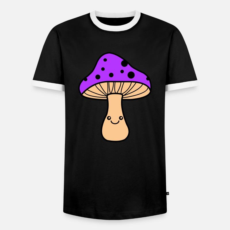 pilz comic - Männer Kontrast-T-Shirt - Schwarz/Weiß