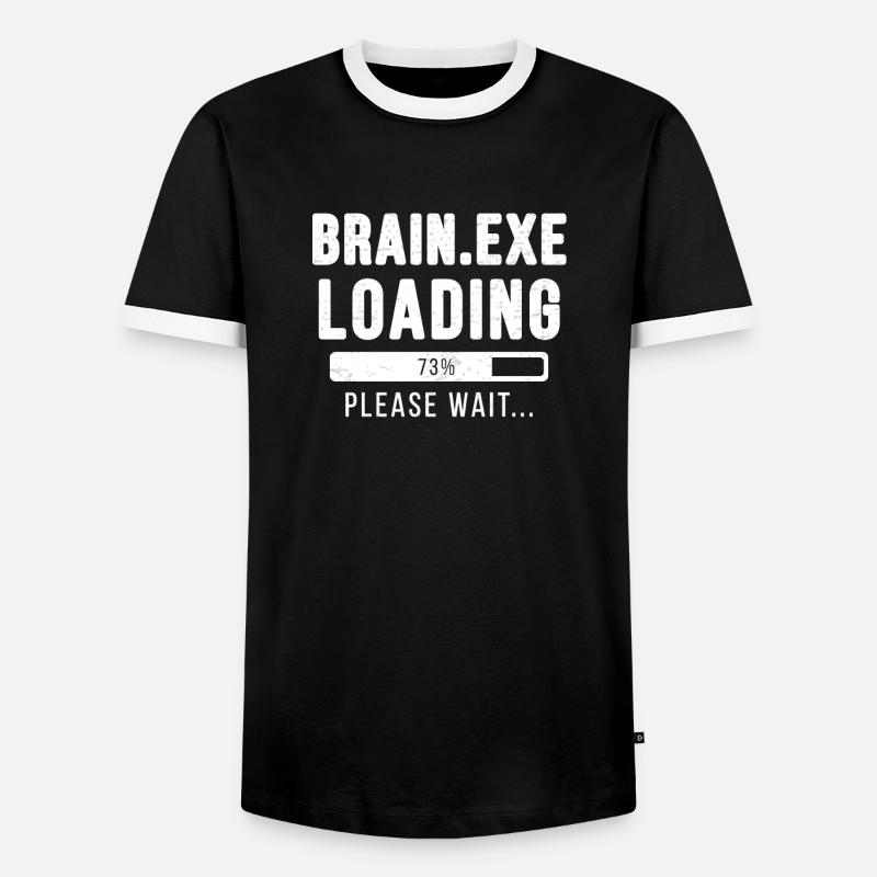 Brain.exe loading ... please wait! - Men's Ringer Shirt - black/white