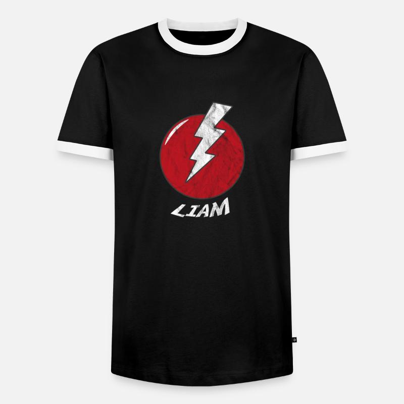 Blitz Namenshirt Superhero Superheld Liam - Männer Kontrast-T-Shirt - Schwarz/Weiß