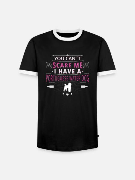 Portugiesischer Wasserhund scare - Männer Kontrast-T-Shirt - Schwarz/Weiß