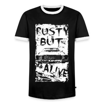 RUSTY BUT ALIVE - T-shirt contrasté Homme - noir/blanc - Devant - AI Model Female 172 light (172cm) & AI Model Male 178 light (178cm)