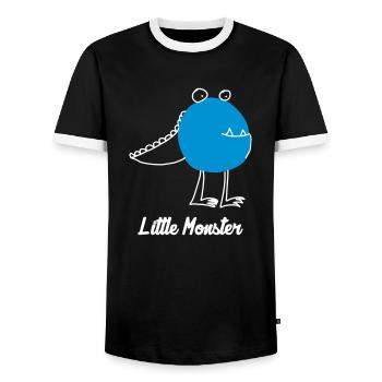 Little Monster / Baby / Bébé / Humor / Halloween - Men's Ringer Shirt - black/white - Front - AI Model Female 172 light (172cm) & AI Model Male 178 light (178cm)
