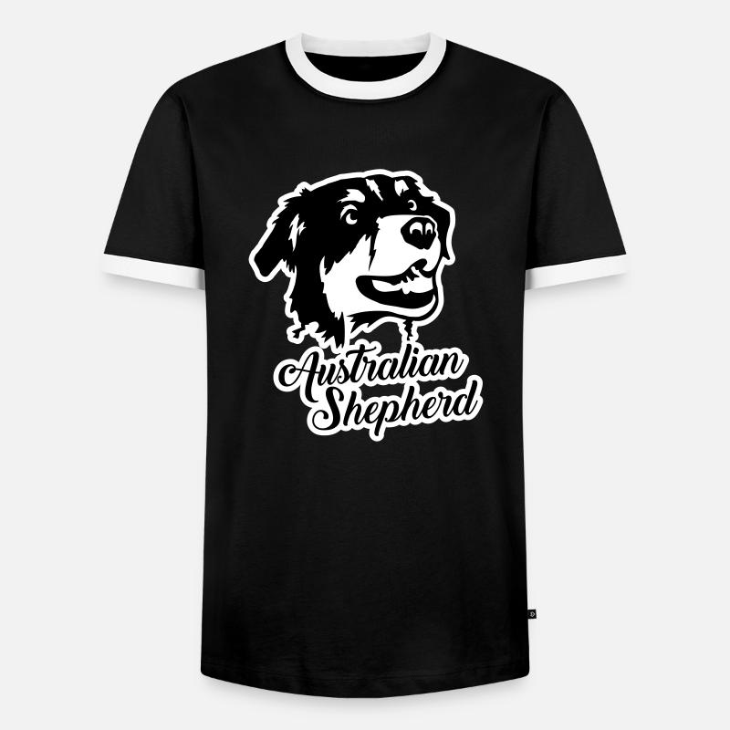 Australian Shepherd - Men's Ringer Shirt - black/white
