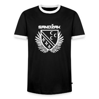 Sandžak Geschenk Balkan Jugoslawien SFRJ Jugo - Männer Kontrast-T-Shirt - Schwarz/Weiß - Vorne - AI Model Female 172 light (172cm) & AI Model Male 178 light (178cm)