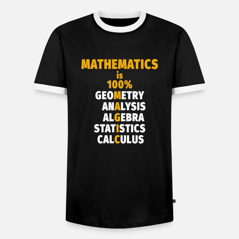 Mathematics - Math - Men's Ringer Shirt - black/white