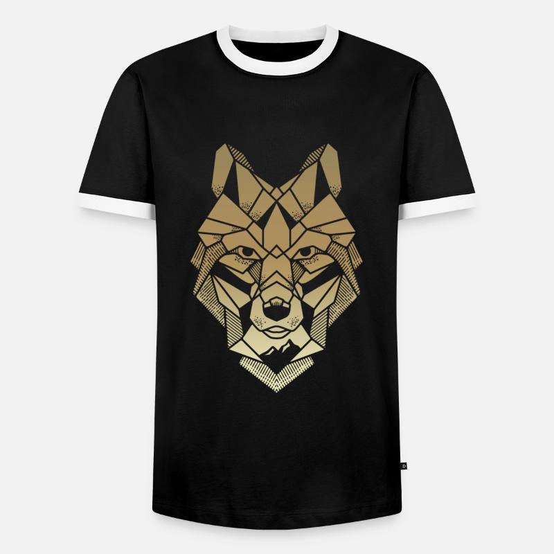 Wolfsscherben - Männer Kontrast-T-Shirt - Schwarz/Weiß