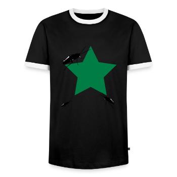 vote_for - Männer Kontrast-T-Shirt - Schwarz/Weiß - Vorne - AI Model Female 172 light (172cm) & AI Model Male 178 light (178cm)