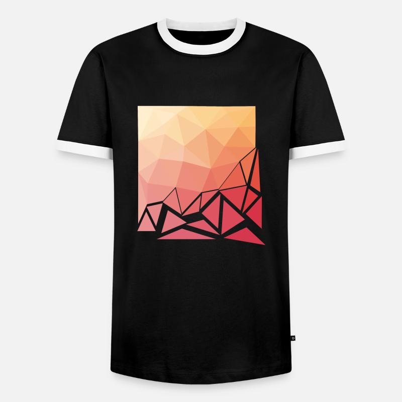 Fading Polygons - Männer Kontrast-T-Shirt - Schwarz/Weiß