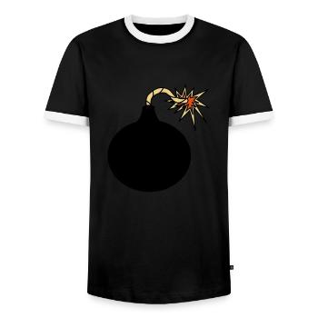 Bombe Zünschnur idée cadeau explosion d'incendie - T-shirt contrasté Homme - noir/blanc - Devant - AI Model Female 172 light (172cm) & AI Model Male 178 light (178cm)