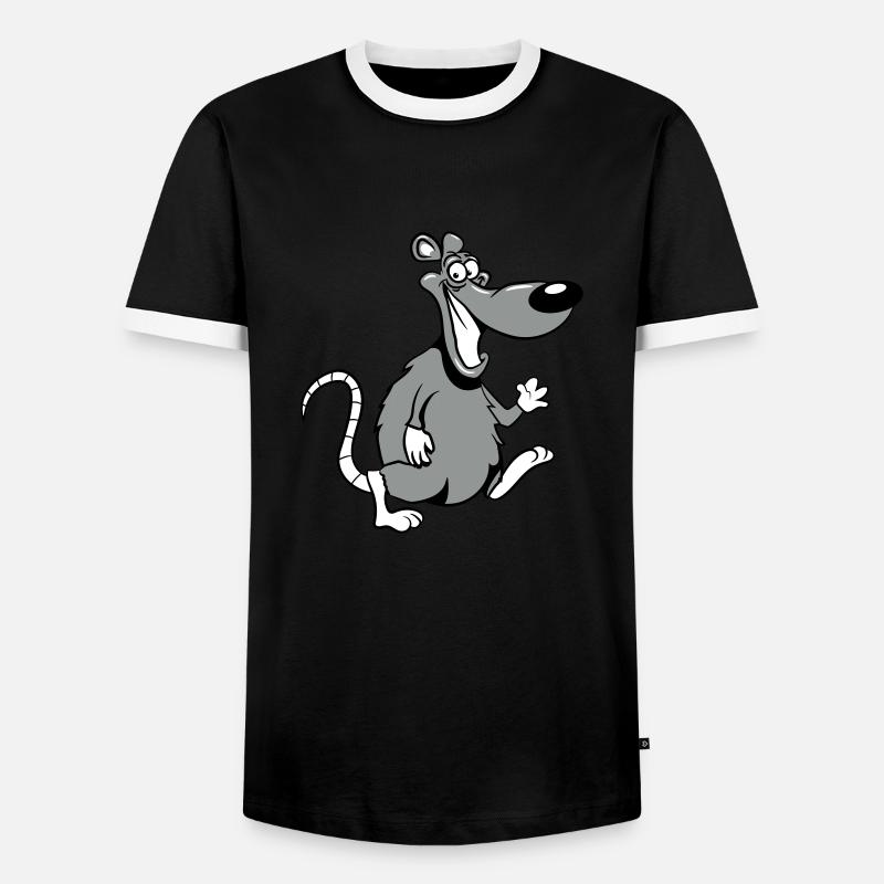 rat sweet hello dear - Men's Ringer Shirt - black/white
