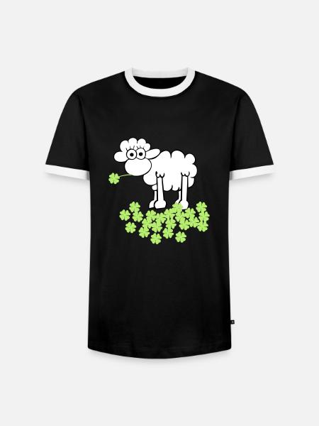 st. Patrick's sheep - Men's Ringer Shirt - black/white