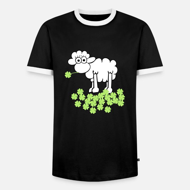 st. Patrick's sheep - Men's Ringer Shirt - black/white