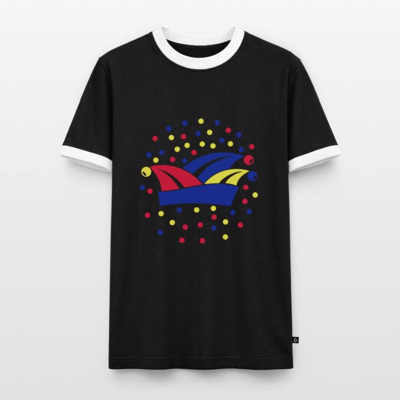 Fasching Karneval Narrenkappe 1, 2 oder 3 Farben Männer Kontrast-T-Shirt