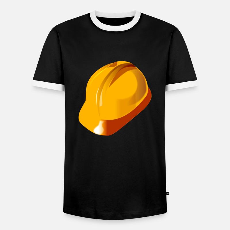 Bauarbeiterhelm Helm Bau Geschenk - Männer Kontrast-T-Shirt - Schwarz/Weiß