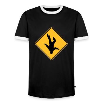 ROAD SIGN Skydive - T-shirt contrasté Homme - noir/blanc - Devant - AI Model Female 172 light (172cm) & AI Model Male 178 light (178cm)