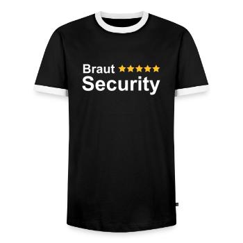 Braut Security Junggesellin Abschied - Männer Kontrast-T-Shirt - Schwarz/Weiß - Vorne - AI Model Female 172 light (172cm) & AI Model Male 178 light (178cm)