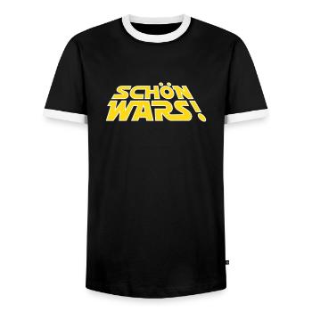Schön wars - New Edition - Männer Kontrast-T-Shirt - Schwarz/Weiß - Vorne - AI Model Female 172 light (172cm) & AI Model Male 178 light (178cm)