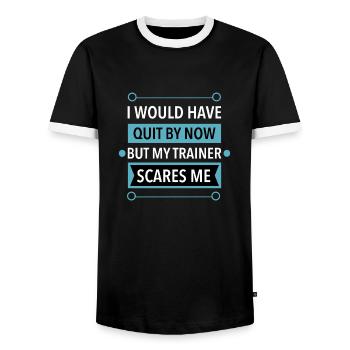Je l’aurais fait mais mon entraîneur me fait peur - T-shirt contrasté Homme - noir/blanc - Devant - AI Model Female 172 light (172cm) & AI Model Male 178 light (178cm)