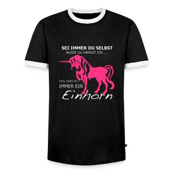 licorne - T-shirt contrasté Homme - noir/blanc - Devant - AI Model Female 172 light (172cm) & AI Model Male 178 light (178cm)