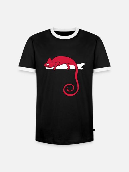 chameleon b - Men's Ringer Shirt - black/white