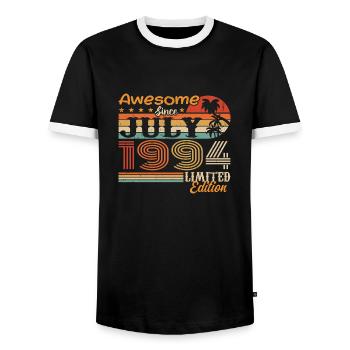Juli 1994 Juli Geburtstagsgeschenk Juli 1994 - Männer Kontrast-T-Shirt - Schwarz/Weiß - Vorne - AI Model Female 172 light (172cm) & AI Model Male 178 light (178cm)