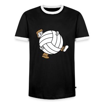 riesig volleyball sport verein kugel ball tragen s - Männer Kontrast-T-Shirt - Schwarz/Weiß - Vorne - AI Model Female 172 light (172cm) & AI Model Male 178 light (178cm)