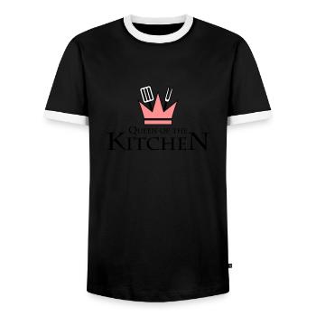 Queen Of The Kitchen - Männer Kontrast-T-Shirt - Schwarz/Weiß - Vorne - AI Model Female 172 light (172cm) & AI Model Male 178 light (178cm)