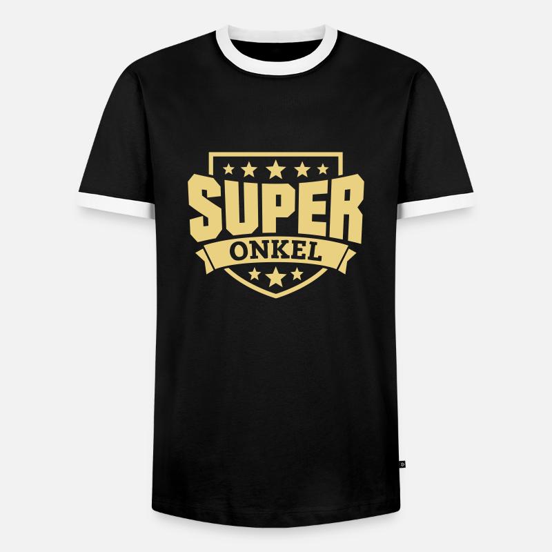 Super Onkel - Männer Kontrast-T-Shirt - Schwarz/Weiß