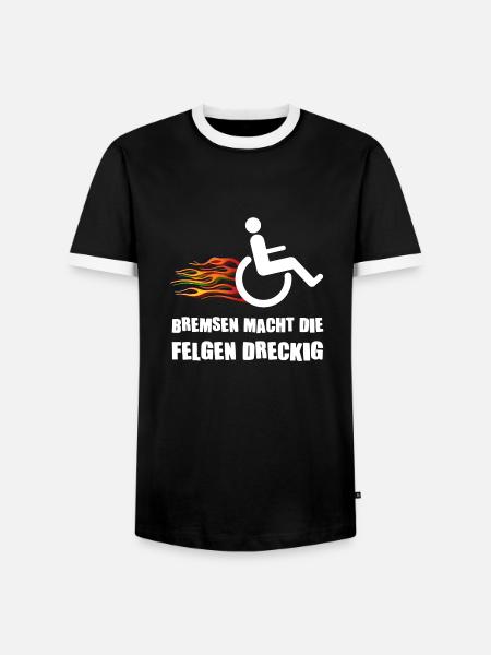Rollstuhl Behinderung Handicap Rollstuhlfahrer - Männer Kontrast-T-Shirt - Schwarz/Weiß