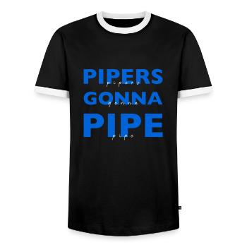 Scotland Bagpipe Bagpipe Musician Gift - T-shirt contrasté Homme - noir/blanc - Devant - AI Model Female 172 light (172cm) & AI Model Male 178 light (178cm)