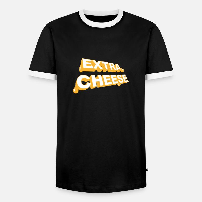 Extra Cheese - Extraportion cheese - Men's Ringer Shirt - black/white