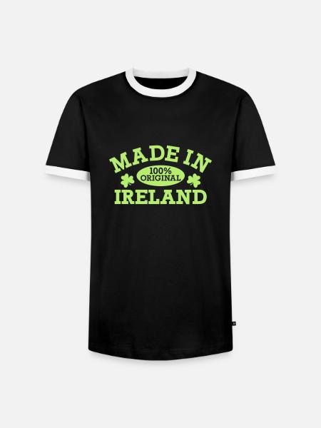 Made in Ireland - Männer Kontrast-T-Shirt - Schwarz/Weiß