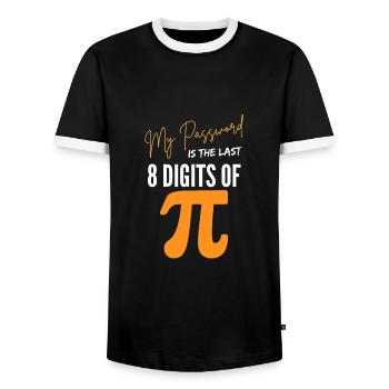 My Password Is The Last 8 Digits Of Pi Funny - Men's Ringer Shirt - black/white - Front - AI Model Female 172 light (172cm) & AI Model Male 178 light (178cm)