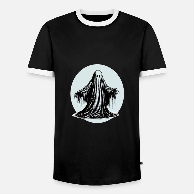 Cool graphic ghost design - Men's Ringer Shirt - black/white