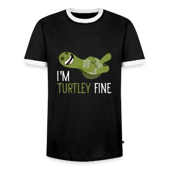 Turtle Turtle Pun Gift - T-shirt contrasté Homme - noir/blanc - Devant - AI Model Female 172 light (172cm) & AI Model Male 178 light (178cm)