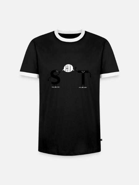 shit - Men's Ringer Shirt - black/white